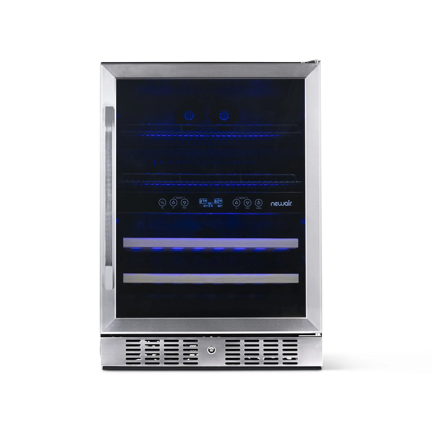 Newair 20 Bottle 70 Can Wine and Beverage Refrigerator Cooler, Built-In Dual Zone Fridge in Stainless Steel for Home, Office or Bar | Fridge.com