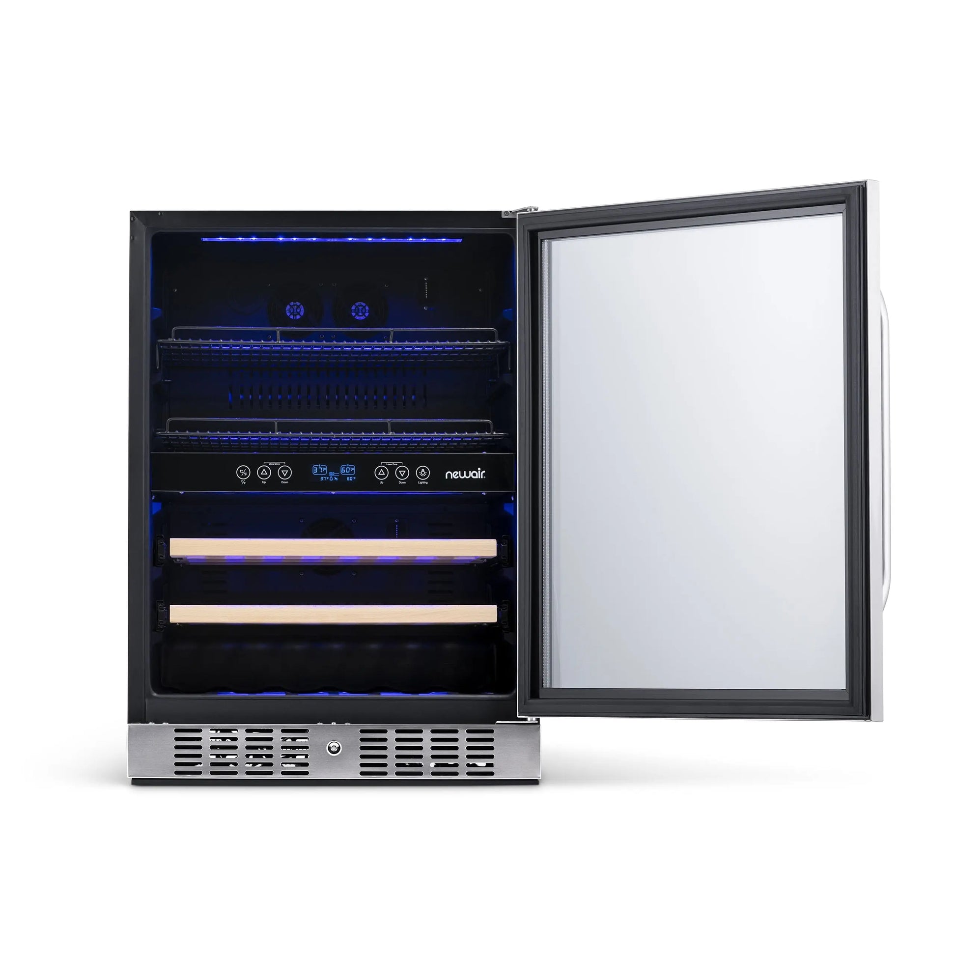 Newair 20 Bottle 70 Can Wine and Beverage Refrigerator Cooler, Built-In Dual Zone Fridge in Stainless Steel for Home, Office or Bar | Fridge.com