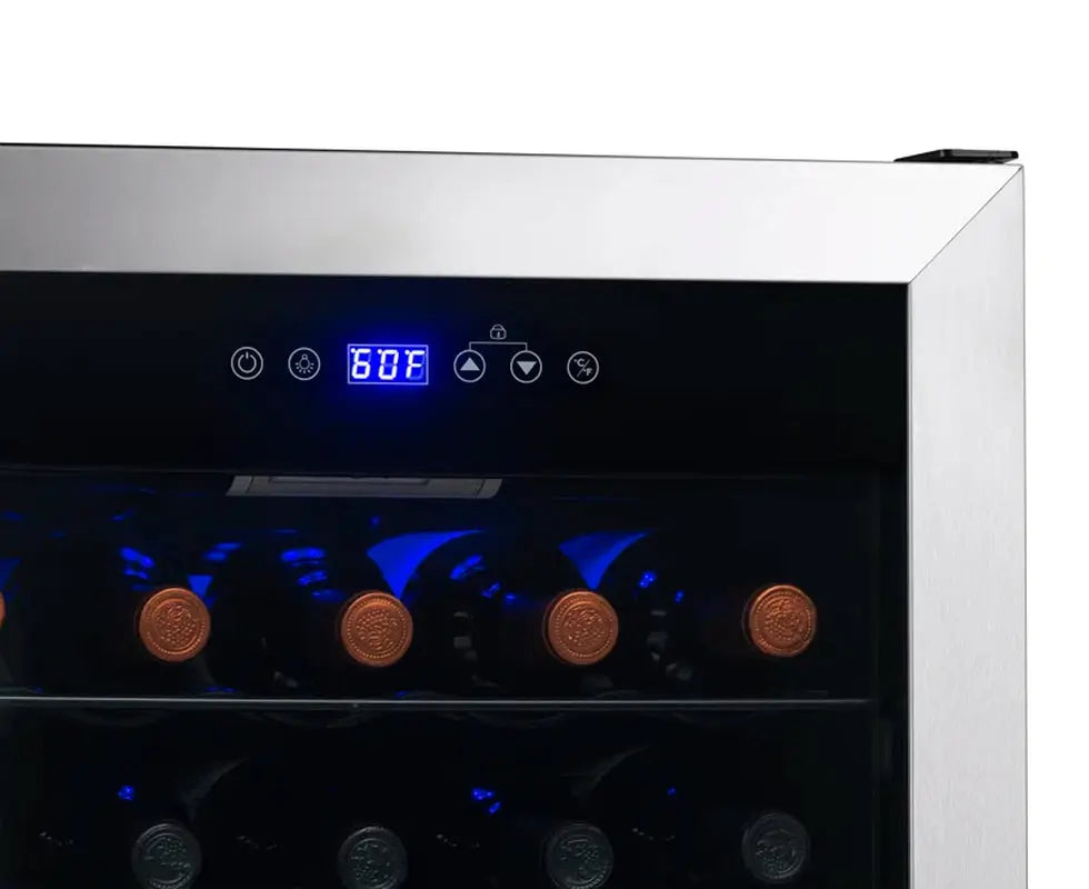 Newair 23 Bottle Single Zone Freestanding Wine Cooler in Stainless Steel | Fridge.com