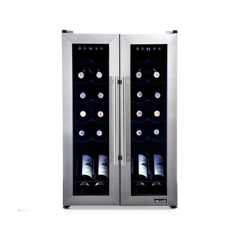 Newair 24 Bottle and 12 Can Dual Zone Freestanding Wine Refrigerator | Fridge.com