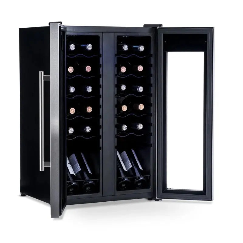 Newair 24 Bottle and 12 Can Dual Zone Freestanding Wine Refrigerator | Fridge.com