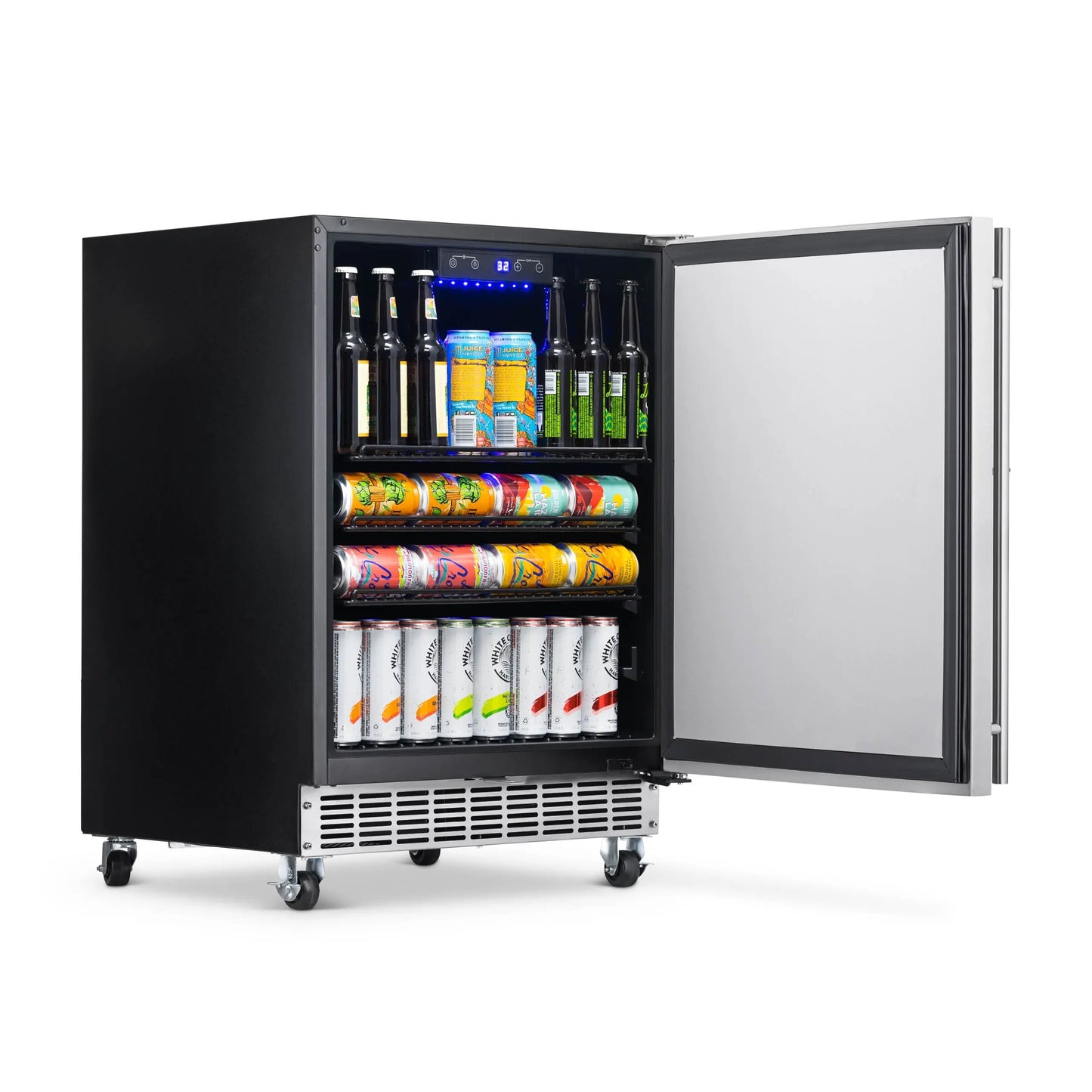 Newair 24” 160 Can Outdoor Rated Beverage Fridge Built in or Freestanding in Stainless Steel - NOF160SS00 | Fridge.com