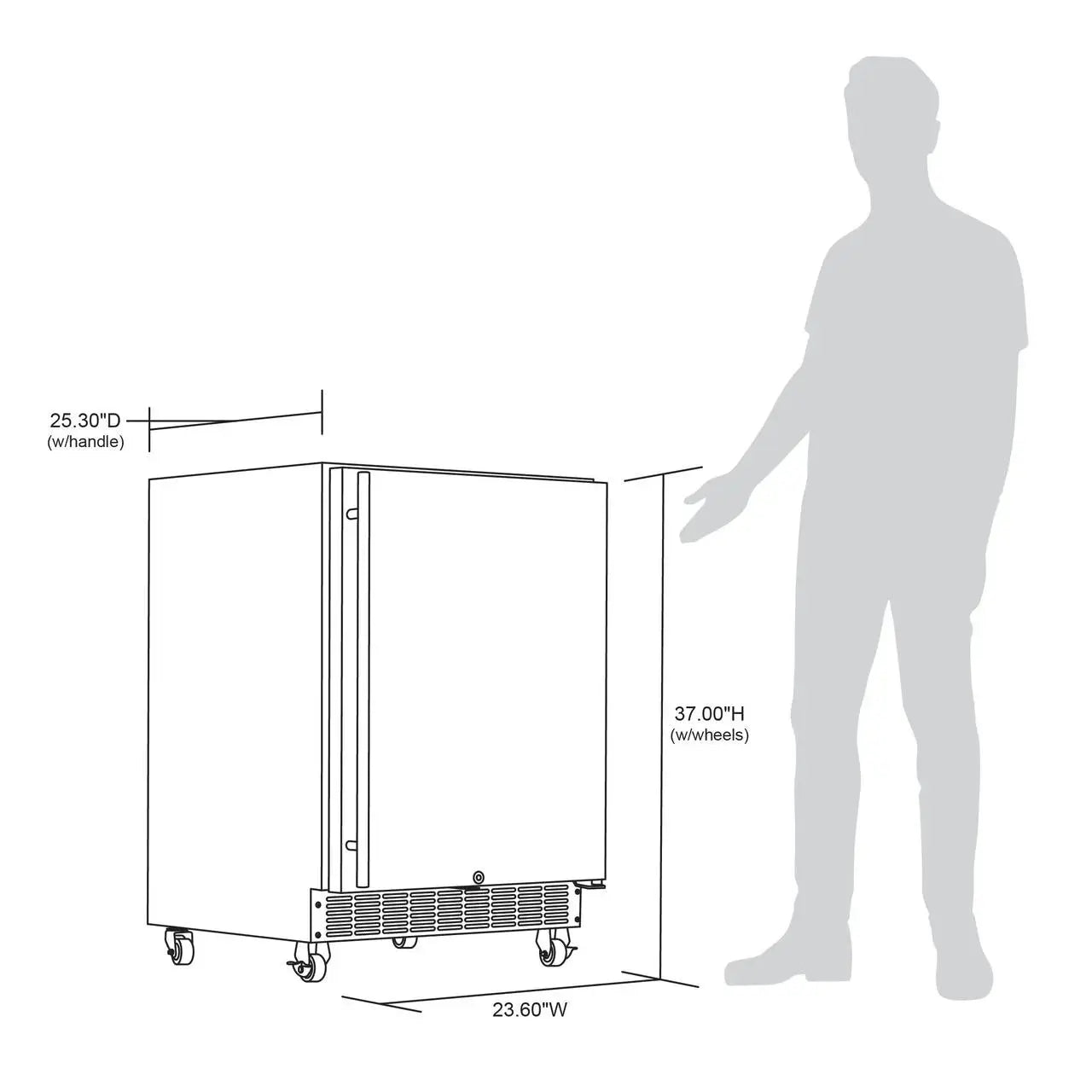 Newair 24” 160 Can Outdoor Rated Beverage Fridge Built in or Freestanding in Stainless Steel - NOF160SS00 | Fridge.com