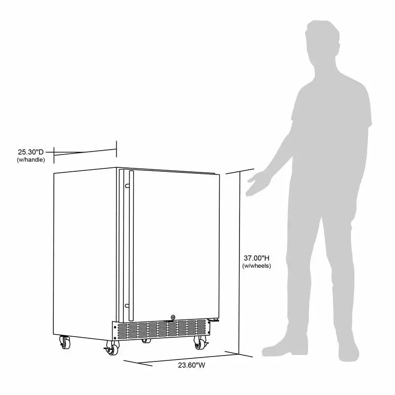 Newair 24" Built-In 160 Can Outdoor Beverage Fridge in Weatherproof Stainless Steel | Fridge.com