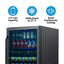 Newair 24" Built-In 177 Can Beverage Fridge in Black Stainless Steel with Precision Temperature | Fridge.com