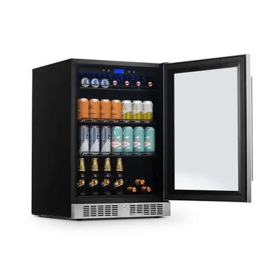 Newair 24" Built-In 224 Cans Beverage Refrigerator with Color Changing LED Lights | Fridge.com