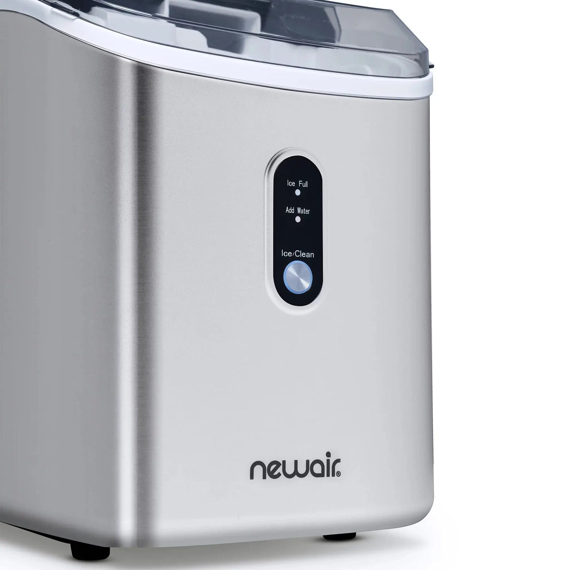 Newair 26 Lbs. Nugget Countertop Ice Maker with Soft Chewable Pebble Ice, Self-Cleaning, Easy-Pour Waterspout, Perfect for Home, Kitchen, Office, Silver Stainless Steel | Fridge.com