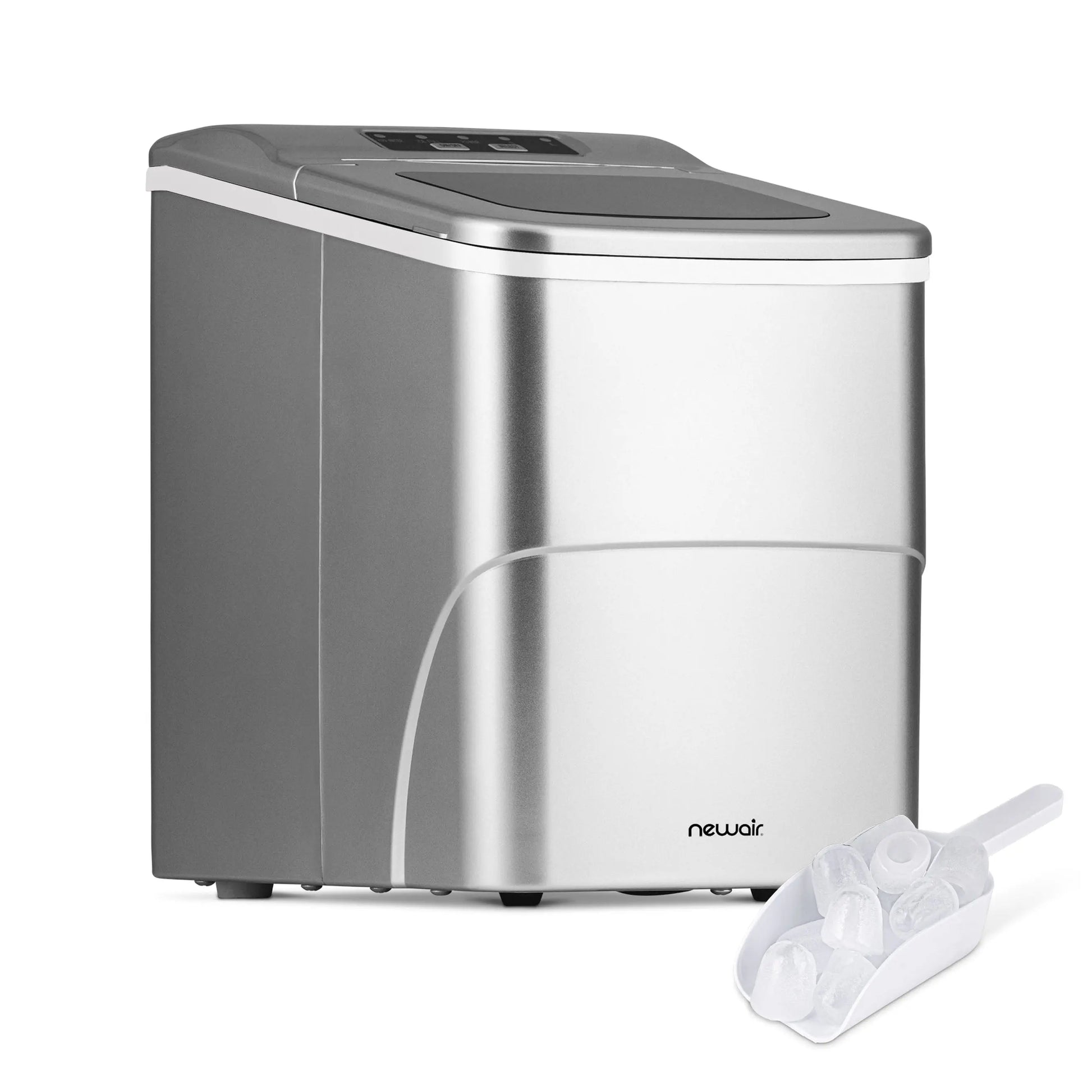 Newair 26 lbs. Countertop Ice Maker in Silver- NIM026MS00 | Fridge.com