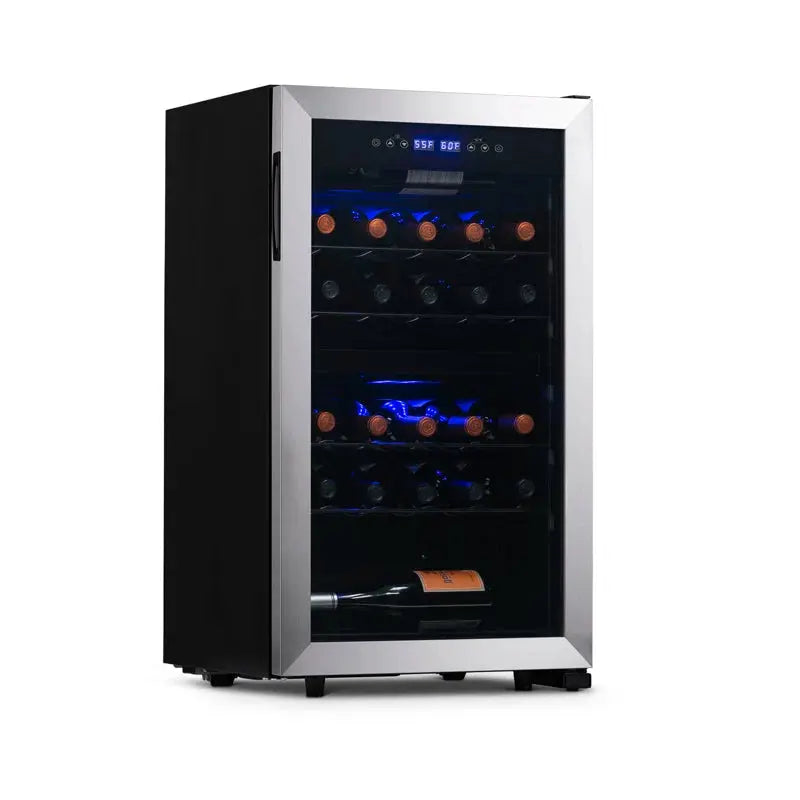 Newair 28 Bottle Dual Zone Freestanding Wine Fridge in Stainless Steel | Fridge.com