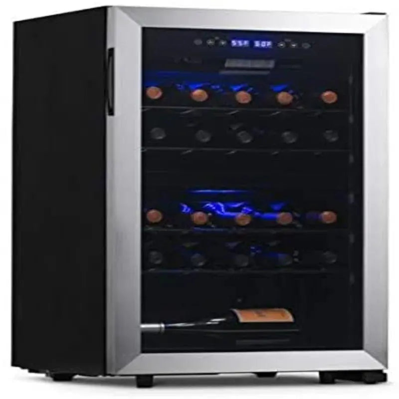 Newair 28 Bottle Dual Zone Freestanding Wine Fridge in Stainless Steel | Fridge.com