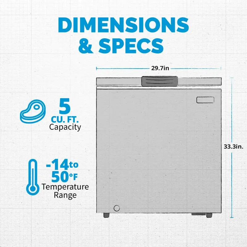 Newair 5 Cu. Ft. Chest Freezer with Adjustable Temperature Controls | Fridge.com