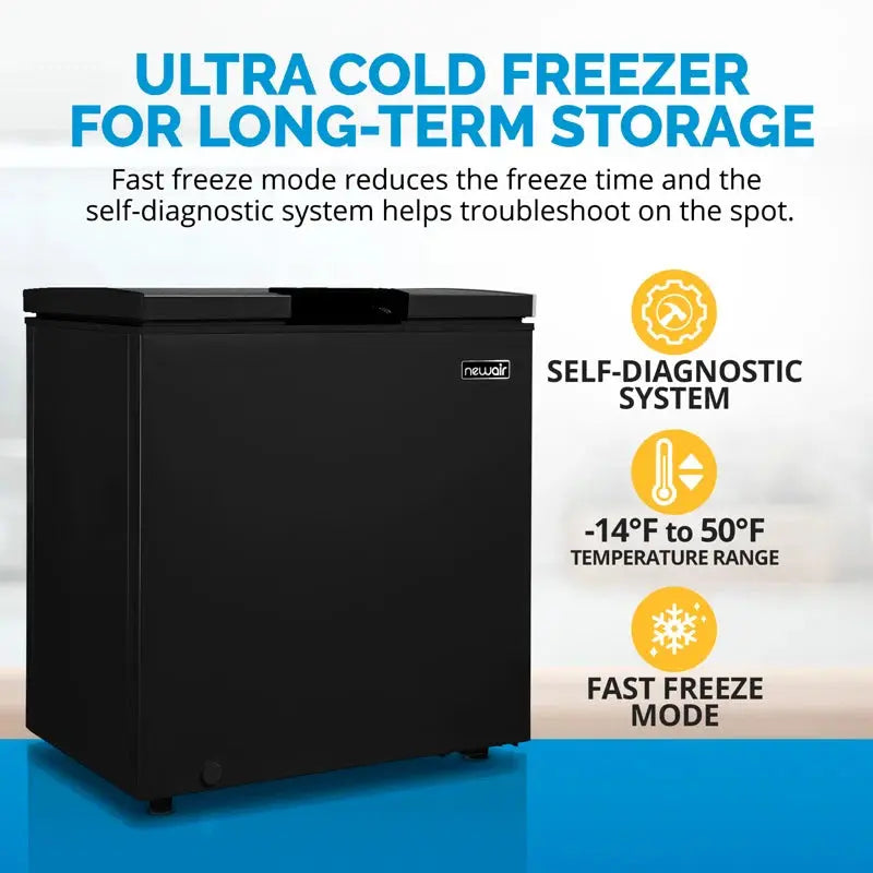 Newair 5 Cu. Ft. Mini Deep Chest Freezer and Refrigerator in Black with Digital Temperature Control | Fridge.com