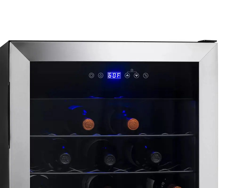 Newair 50 Bottle Freestanding Wine Refrigerator in Stainless Steel with Adjustable Shelves | Fridge.com