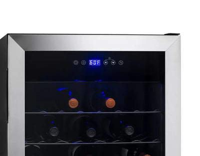 Newair 50 Bottle Freestanding Wine Refrigerator in Stainless Steel with Adjustable Shelves | Fridge.com