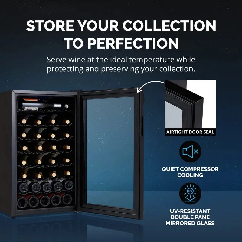 Newair 51 Bottle Wine Cooler Refrigerator Freestanding Mirrored Wine Fridge | Fridge.com