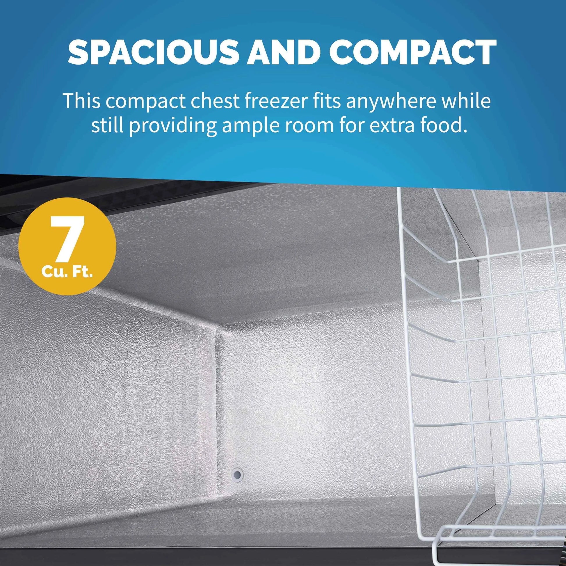 Newair 6.7 Cu. Ft. Compact Chest Freezer in Black, Temperature Control, Fast Freeze Mode, Door Alarm, Wire Basket, Self-Diagnose Program, and LED Lighting | Fridge.com