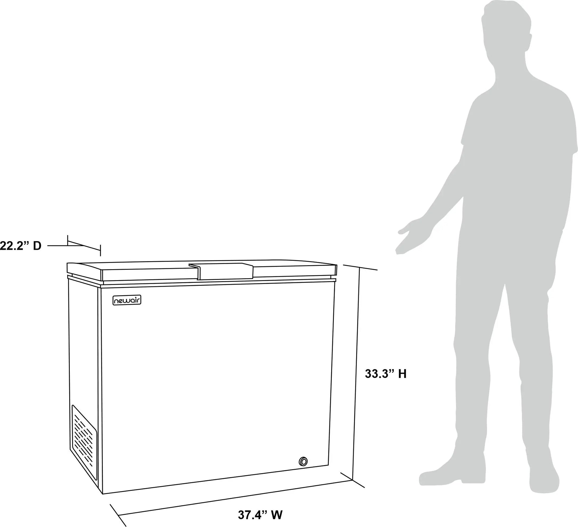 Newair 6.7 Cu. Ft. Compact Chest Freezer in Black, Temperature Control, Fast Freeze Mode, Door Alarm, Wire Basket, Self-Diagnose Program, and LED Lighting | Fridge.com