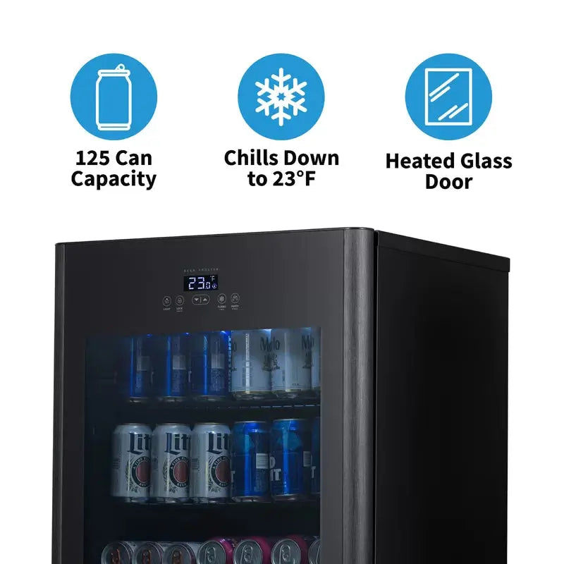 Newair Beer Froster 125 Can Freestanding Beverage Fridge in Black | Fridge.com