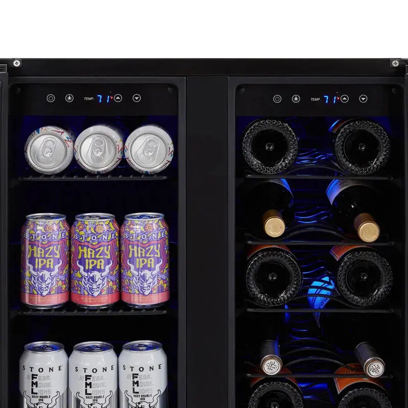 Newair Built-In Dual Zone 18 Bottle and 58 Can Wine and Beverage Refrigerator | Fridge.com