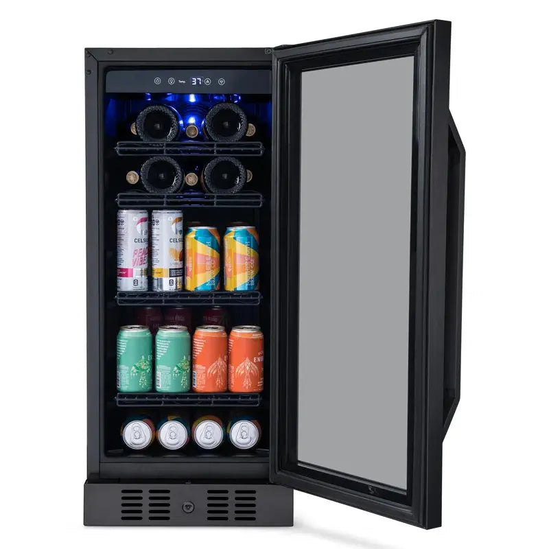 Newair Flipshelf 15" 80 Can or 33 Bottle, Built-In or Freestanding Wine and Beverage Fridge | Fridge.com