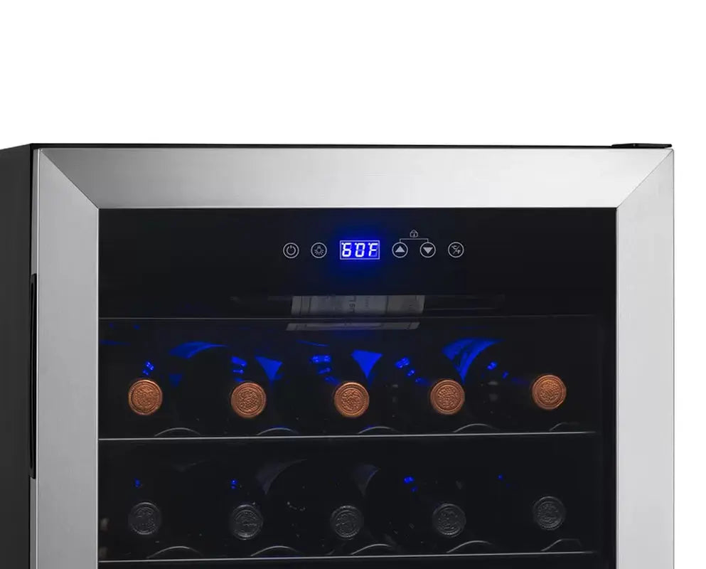 Newair Freestanding 33 Bottle Compressor Wine Fridge in Stainless Steel, Adjustable Racks | Fridge.com