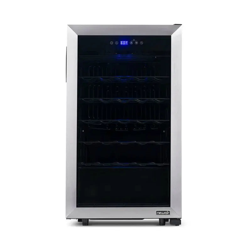 Newair Freestanding 33 Bottle Compressor Wine Fridge in Stainless Steel, Adjustable Racks | Fridge.com