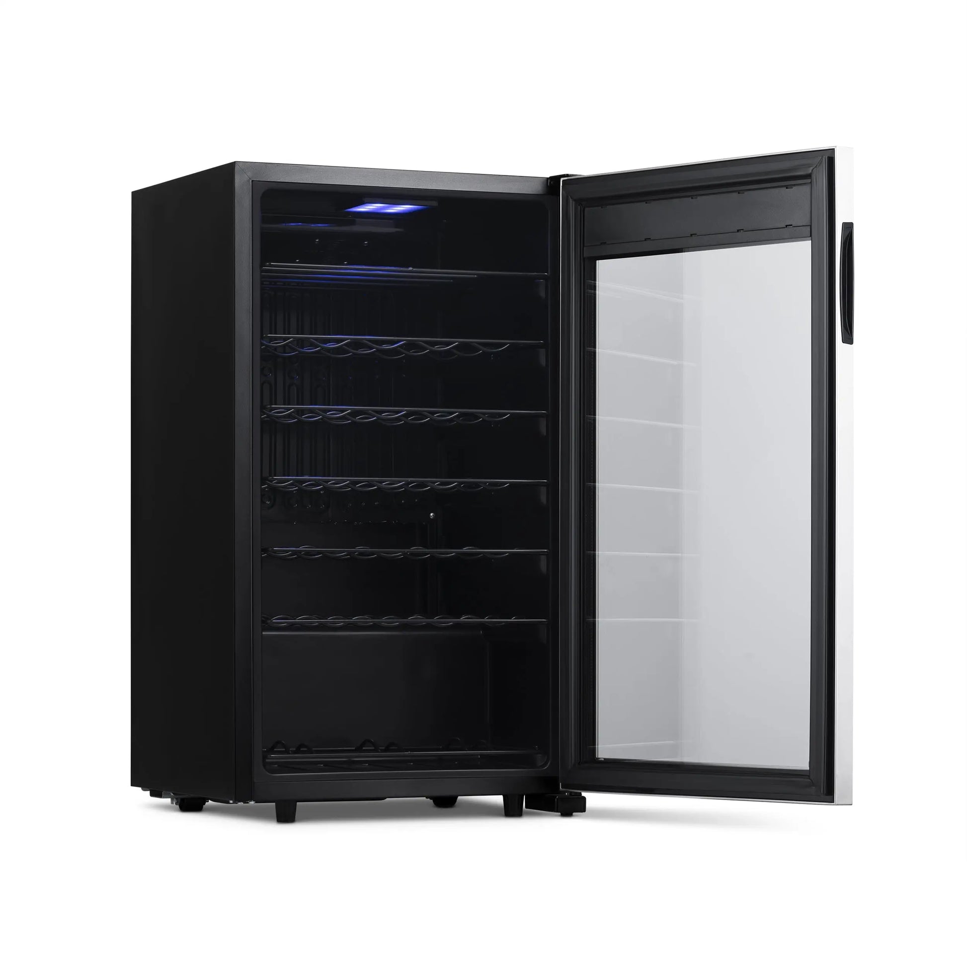 Newair Freestanding 33 Bottle Compressor Wine Fridge in Stainless Steel, Adjustable Racks and Exterior Digital Thermostat | Fridge.com