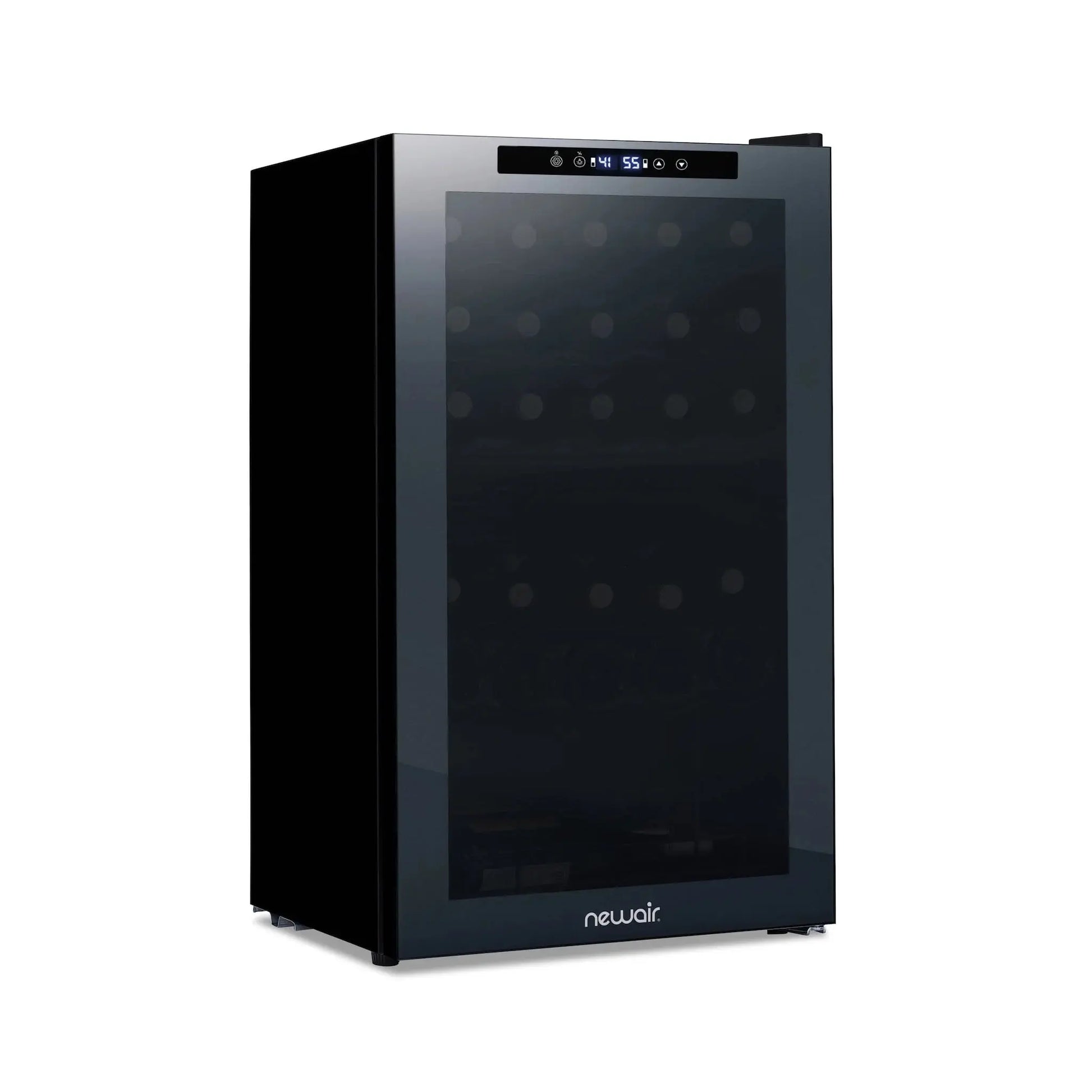 Newair Freestanding 33 Bottle Compressor Wine Fridge in Stainless Steel, Adjustable Racks and Exterior Digital Thermostat | Fridge.com