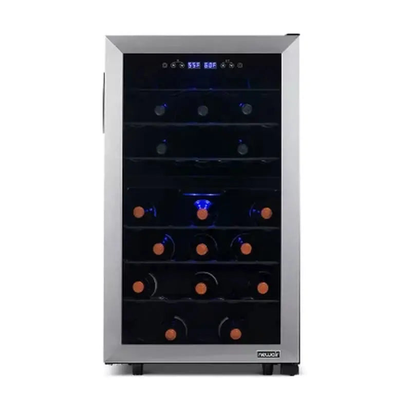 Newair Freestanding 43-Bottle Dual Zone Compressor Wine Fridge in Stainless Steel | Fridge.com