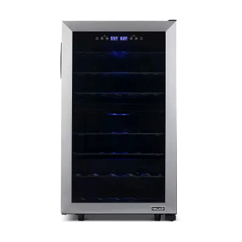 Newair Freestanding 43-Bottle Dual Zone Compressor Wine Fridge in Stainless Steel | Fridge.com