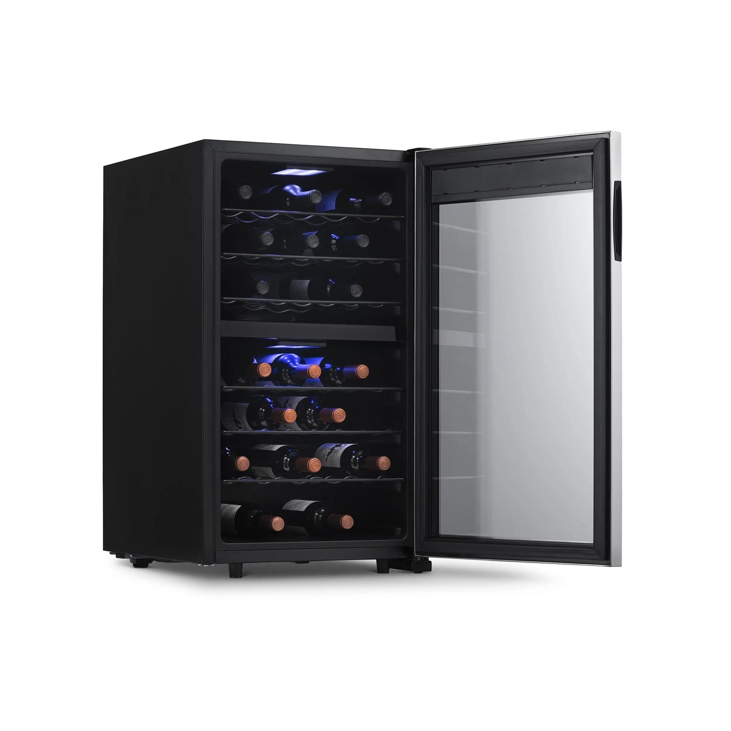 Newair Freestanding Wine Fridge, 43 Bottle Dual Zone Compressor Wine Cooler Fridge in Stainless Steel | Fridge.com