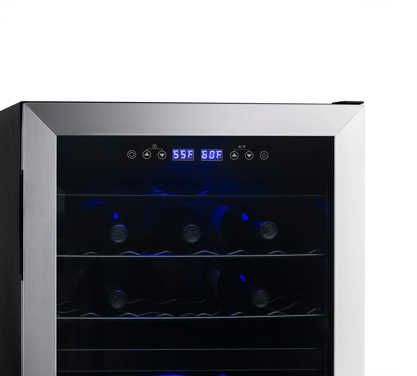 Newair Freestanding Wine Fridge, 43 Bottle Dual Zone Compressor Wine Cooler Fridge in Stainless Steel | Fridge.com