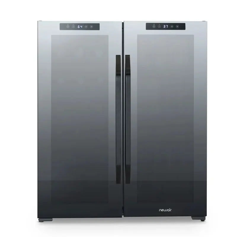 Newair Shadow Series Wine and Beverage Refrigerator 18 Bottles & 59 Cans, Dual Temperature Zones | Fridge.com