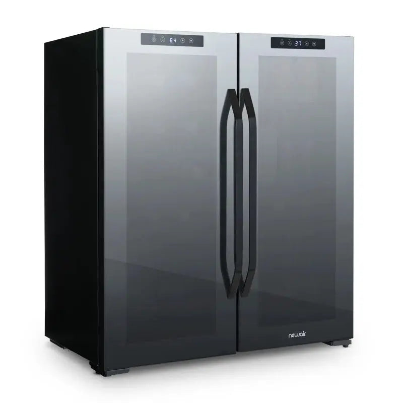 Newair Shadow Series Wine and Beverage Refrigerator 18 Bottles & 59 Cans, Dual Temperature Zones | Fridge.com