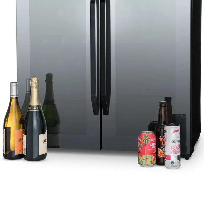 Newair Shadow Series Wine and Beverage Refrigerator 18 Bottles & 59 Cans, Dual Temperature Zones | Fridge.com