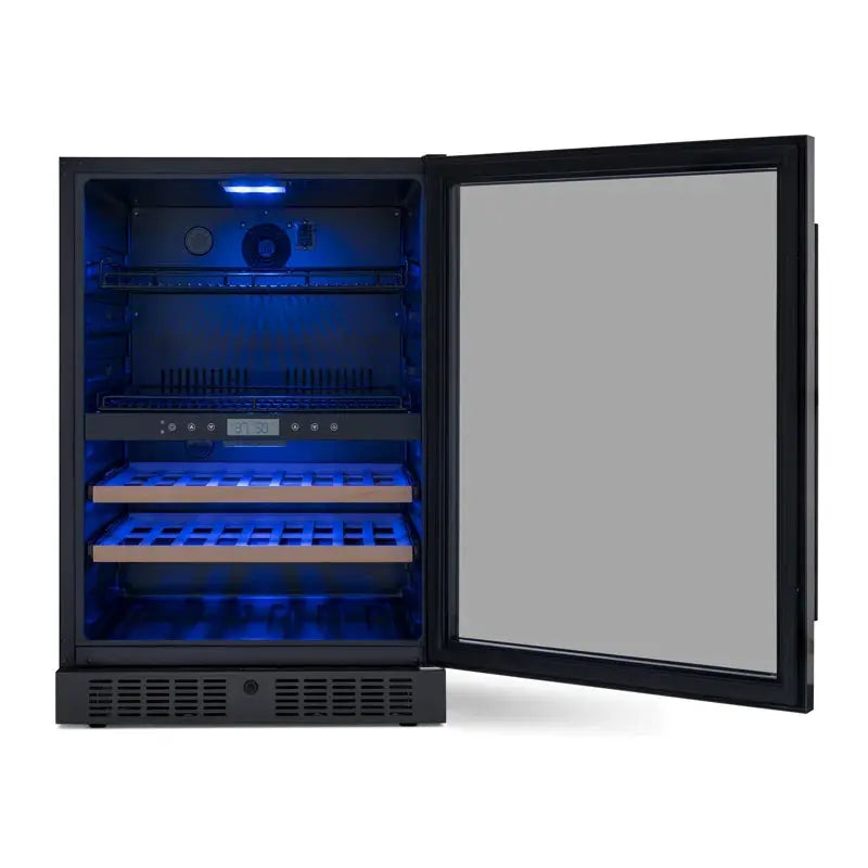 Newair Wine and Beverage Refrigerator, 24 Bottles and 100 Cans, Dual Zone, Black Stainless Steel | Fridge.com