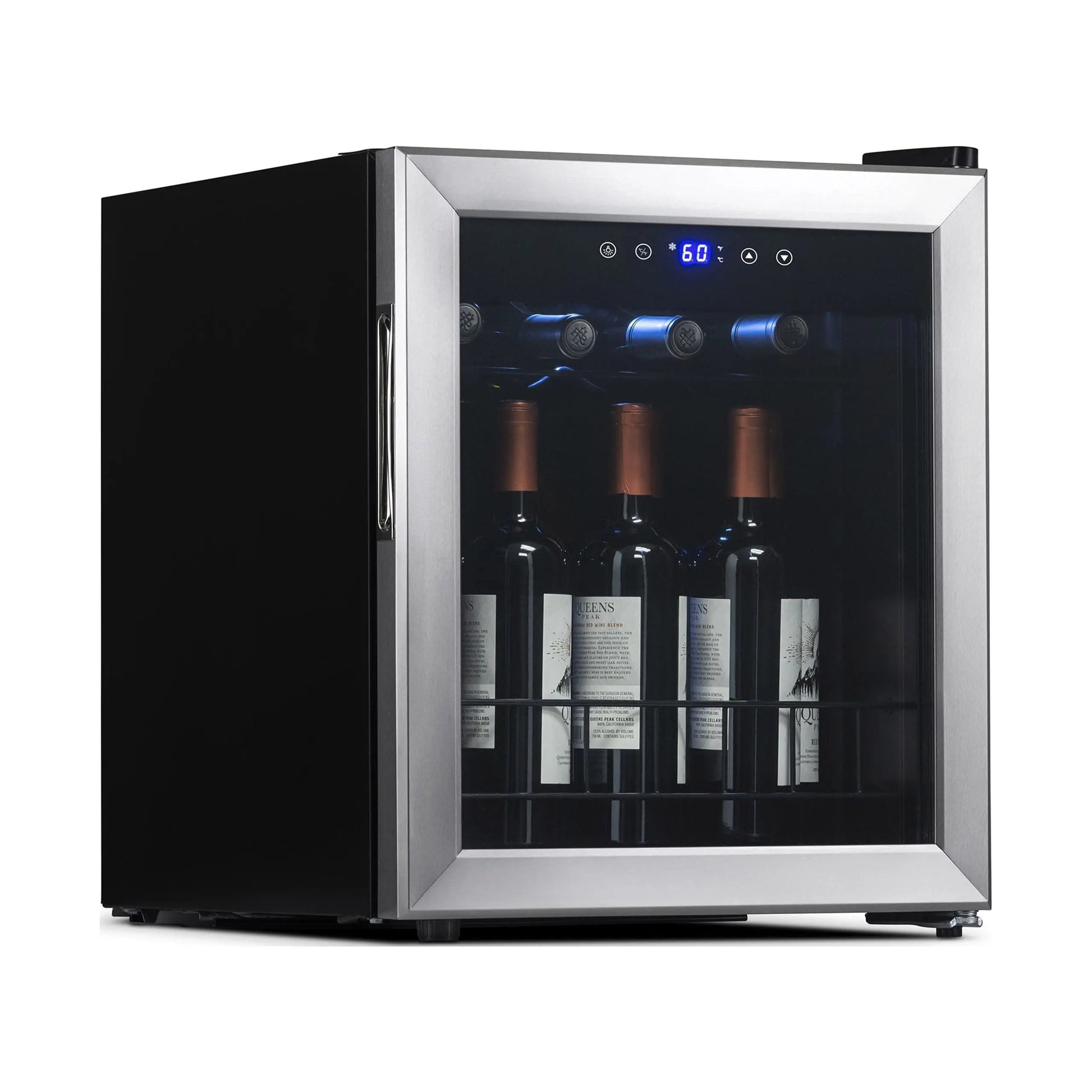 Newair, 16 Bottle Freestanding Wine Fridge, Stainless Steel Wine Cooler | Fridge.com