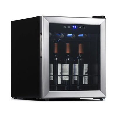 Newair, 16 Bottle Freestanding Wine Fridge, Stainless Steel Wine Cooler | Fridge.com