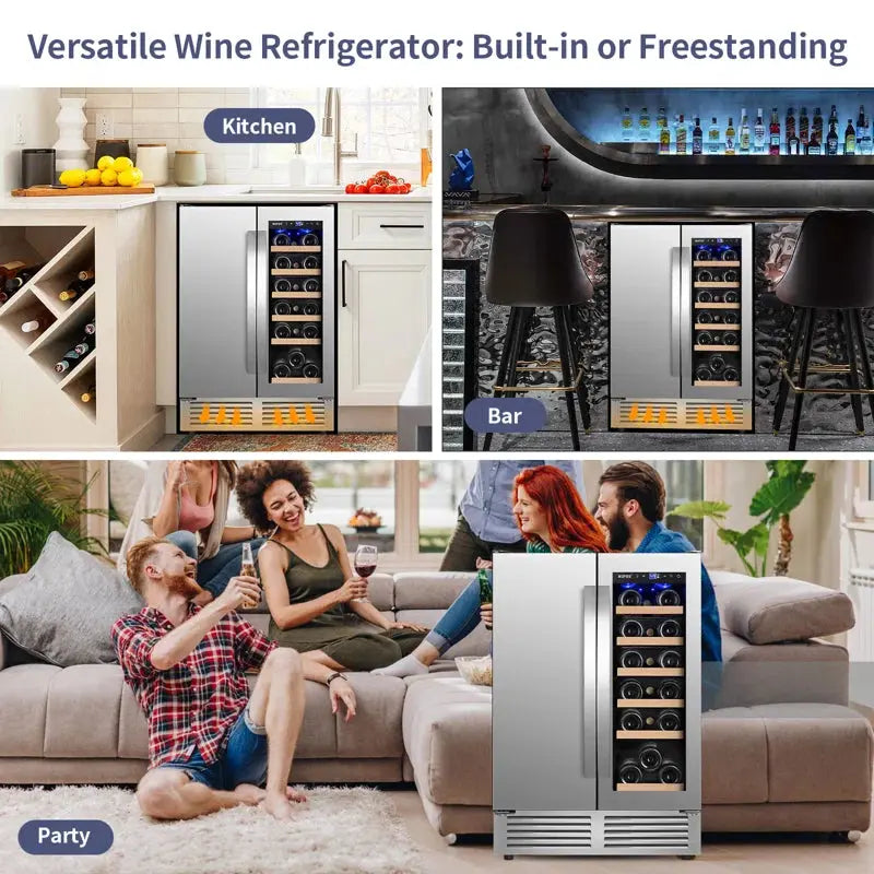 Nipus Classic Series 24" Dual Zone 18 Bottle and 57 Can Wine & Beverage Refrigerator Built-In and Freestanding | Fridge.com