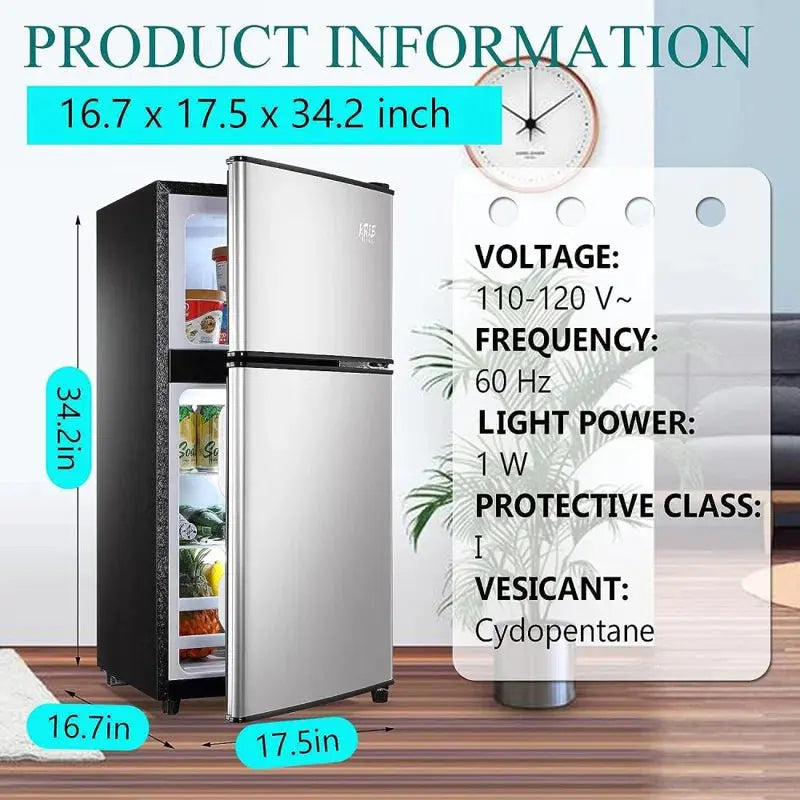 Norbi 3.5 Cubic Feet Top Freezer Refrigerator | Fridge.com