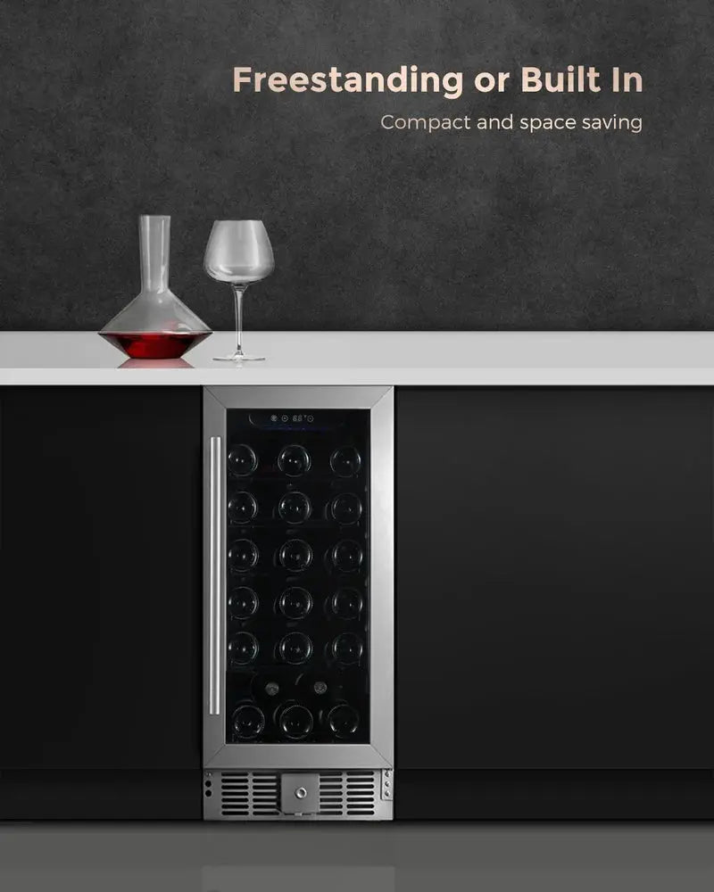 Northair 14.9'' 30 Bottle Single Zone Built-In Wine Refrigerator | Fridge.com