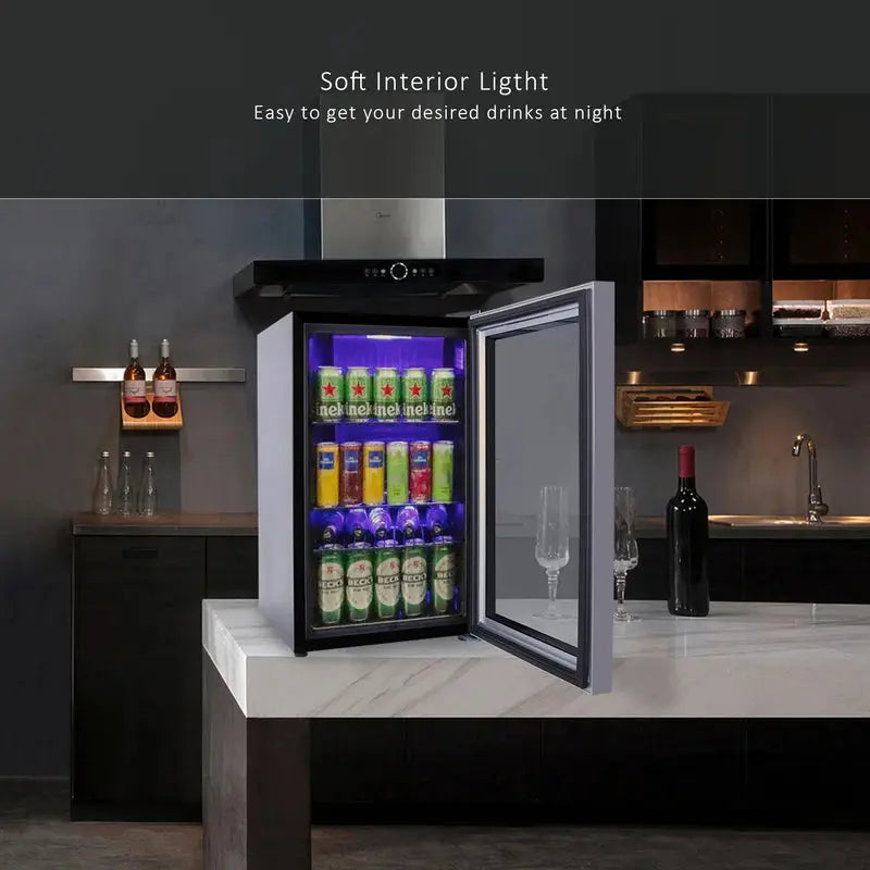 Northair 16.93'' 24 Bottle and 85 Can Single Zone Freestanding Wine & Beverage Refrigerator | Fridge.com