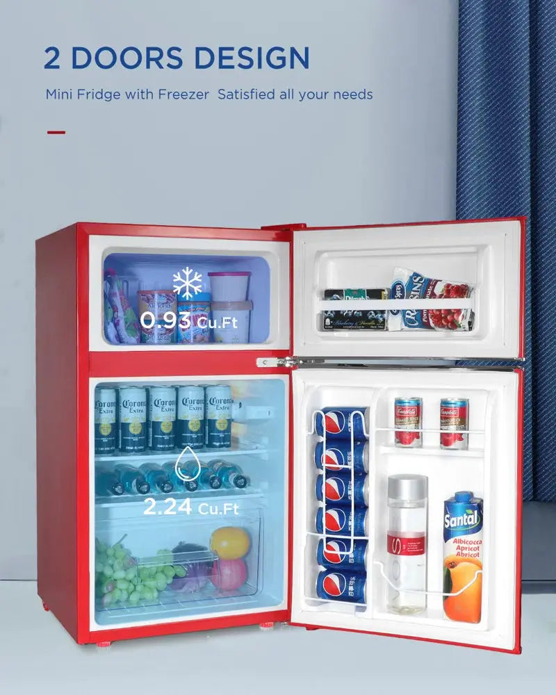 Northair Retro 3.2 Cubic Feet Freestanding Mini Fridge with Freezer | Fridge.com