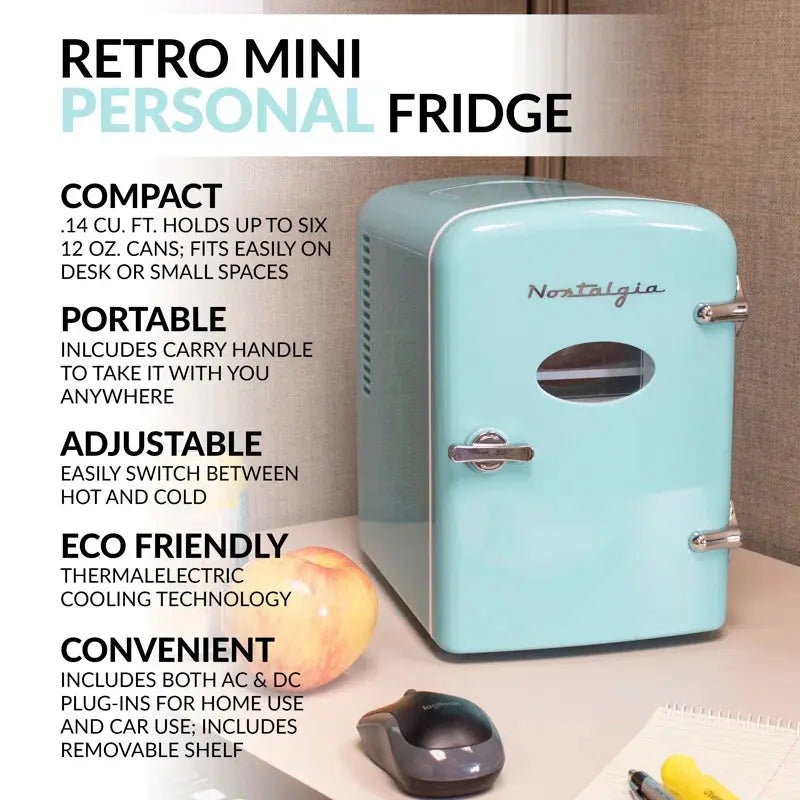 Nostalgia Retro 0.14 Cu. Ft. Countertop Mini Fridge | Fridge.com