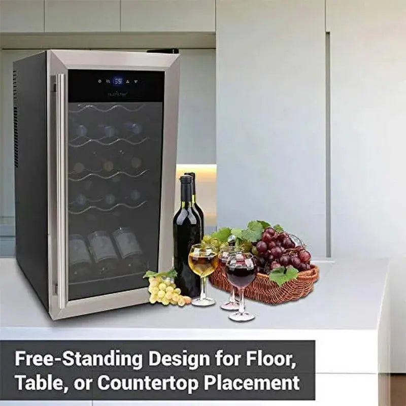 Nutrichef 13.6'' 15 Bottle Single Zone Freestanding | Fridge.com