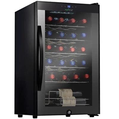 Nutrichef 16.93'' 24 Bottle Single Zone Freestanding Wine Refrigerator | Fridge.com