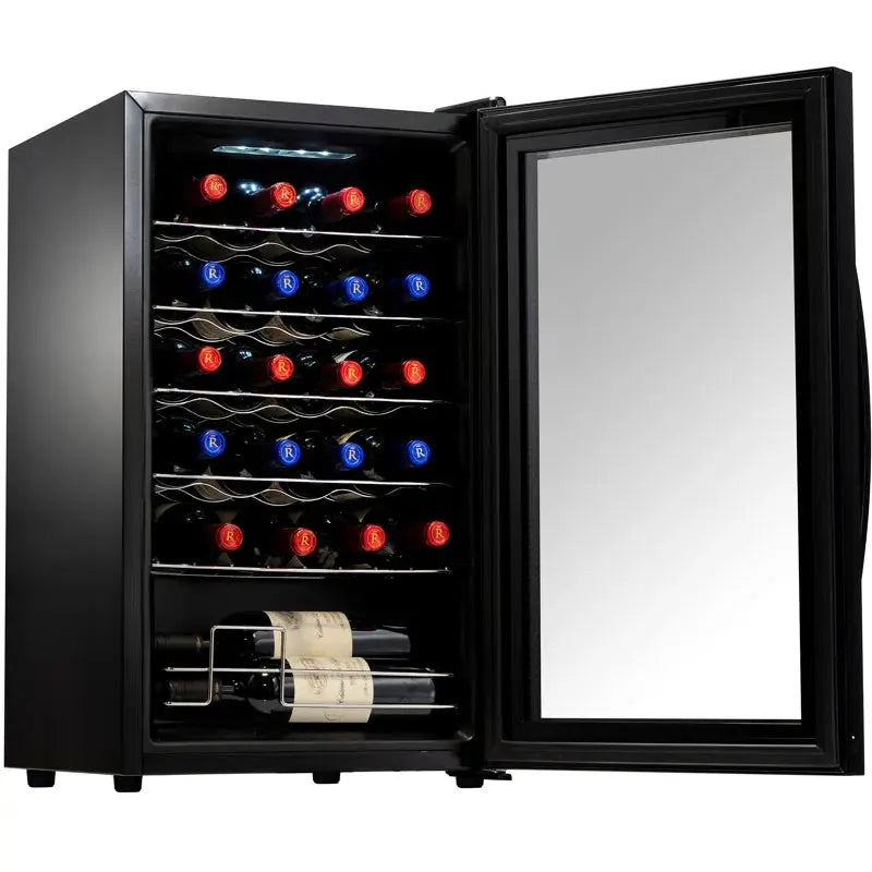 Nutrichef 16.93'' 24 Bottle Single Zone Freestanding Wine Refrigerator | Fridge.com