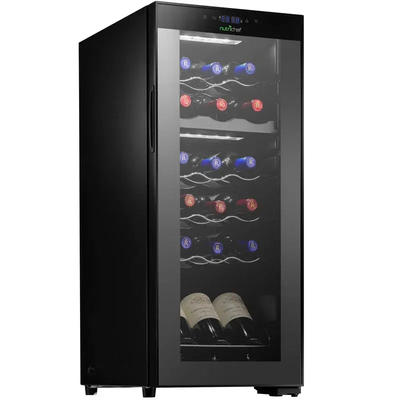 Nutrichef 19.3'' 18 Bottle Dual Zone Wine Refrigerator | Fridge.com