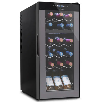 Nutrichef 19.3'' 18 Bottle Dual Zone Wine Refrigerator | Fridge.com