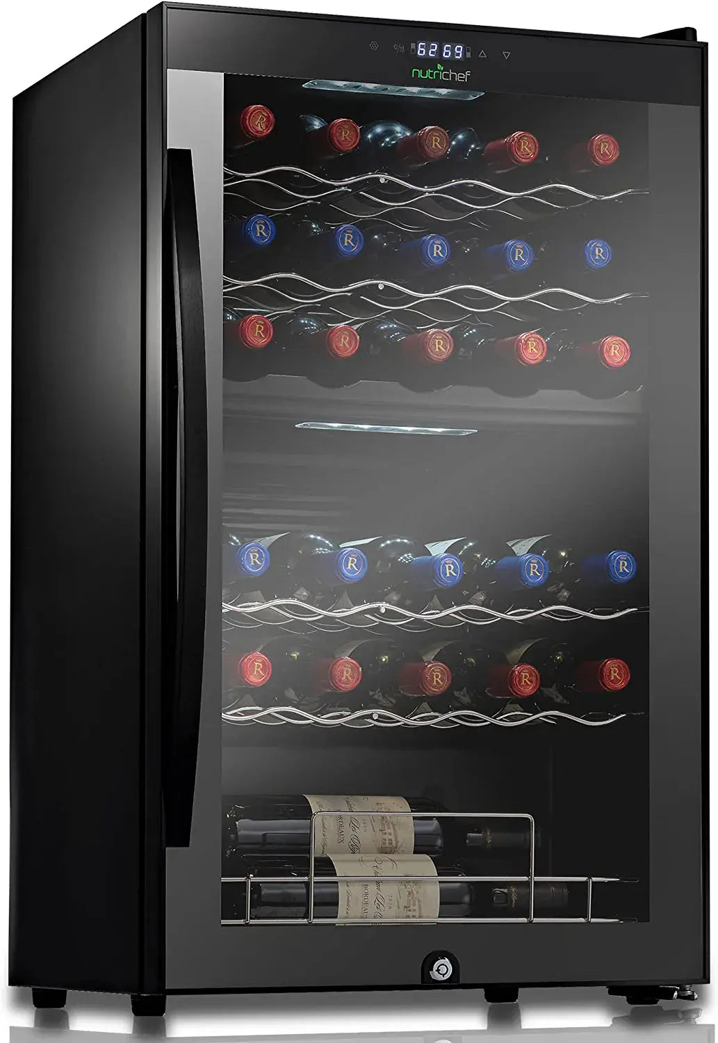 Nutrichef 33 Bottle Dual-Zone Refrigerator PKCWCDS335 | Fridge.com